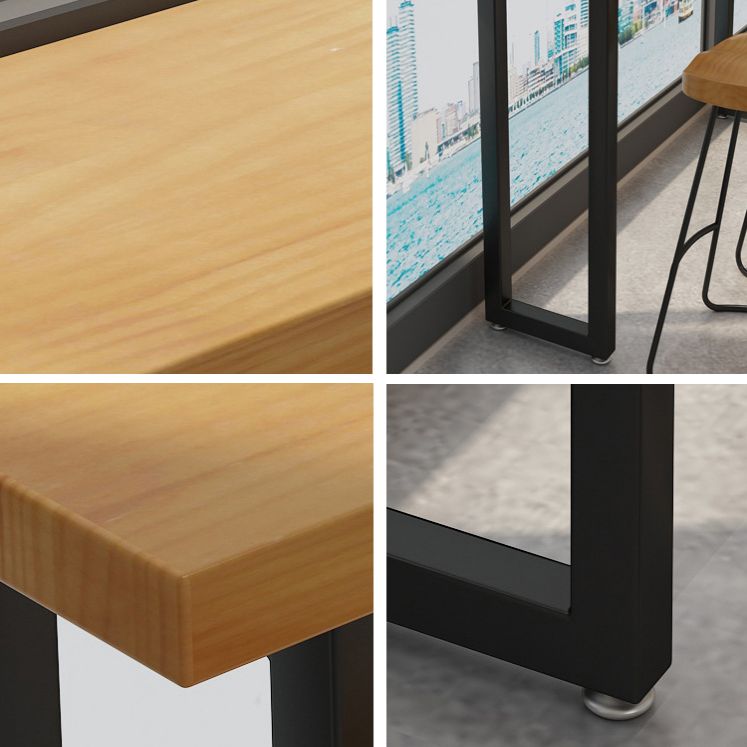Solid Wood Bar Table Industrial Bar Dining Table with 3 Legs in Black Clearhalo 'Bar Furniture' 'Bar Tables' 'bar_tables' 'furn' 'furn_bar_tables' 'Furniture' 'furniture_bar_tables' 'Kitchen & Dining Furniture' 1200x1200_32fbc166-9aaf-4c66-b30f-32ad8b653ac5