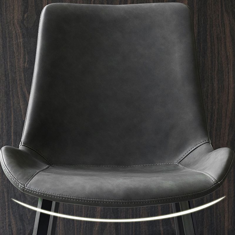 Modern Leather Side Chair Solid Back Dining Chair with Metal Base Clearhalo 'Dining Chairs' 'Dining Tables & Seating' 'dining_chair' 'furn' 'furn_dining_chair' 'Furniture' 'Kitchen & Dining Furniture' 1200x1200_32fd5b6a-d3b5-44f9-8e86-b03674a889f2