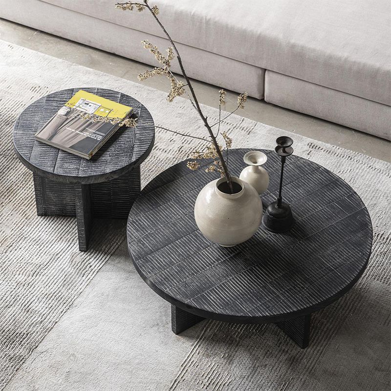 Contemporary Wooden Coffee Table Round Espresso Wood Cocktail Table Clearhalo 'Coffee & Accent Tables' 'Coffee Tables' 'coffee_tables' 'furn' 'furn_coffee_tables' 'Furniture' 'Living Room Furniture' 1200x1200_32fd862c-599c-43ef-9eb7-6a6b5694c136