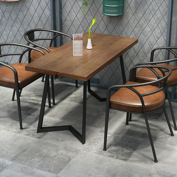 Industrial Solid Wood Dining Table Brown Table with Metal Base for Dinning Room Clearhalo ' dining_table' 'Dining Tables & Seating' 'Dining Tables' 'furn' 'furn_dining_table' 'Furniture' 'furniture_dining_table' 'Kitchen & Dining Furniture' 'kitchen&dining_furn' 'kitchen' 'kitchen_dining_table' 1200x1200_32ff7a28-f0ec-4059-b703-0060c3604237