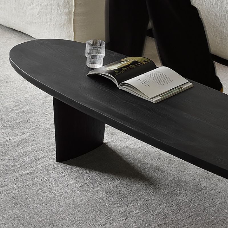 Modern Black Solid Wood Coffee Table with Wooden Base Bunching Tables Clearhalo 'Coffee & Accent Tables' 'Coffee Tables' 'coffee_tables' 'furn' 'furn_coffee_tables' 'Furniture' 'Living Room Furniture' 1200x1200_32ffd1e5-a206-4f1c-abbd-0791fc09b3c2