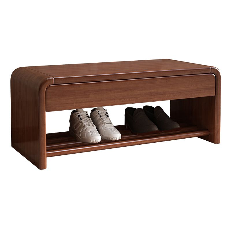 Contemporary Rubber Wood Bench Rectangle Storage Accent Bench with Drawer Clearhalo 'Benches' 'Chairs & Seating' 'furn' 'furn_benches' 'Furniture' 'Living Room Furniture' 1200x1200_3302c393-f416-4543-a48e-907e9dc9dc42