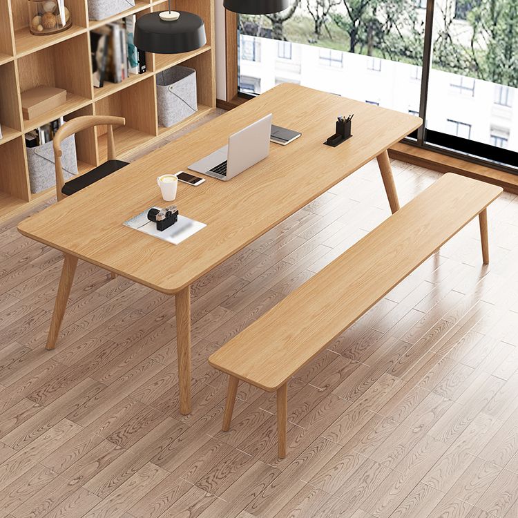 ソリッドウッド湾曲した会議テーブルホームオフィスモダンライティングデスク