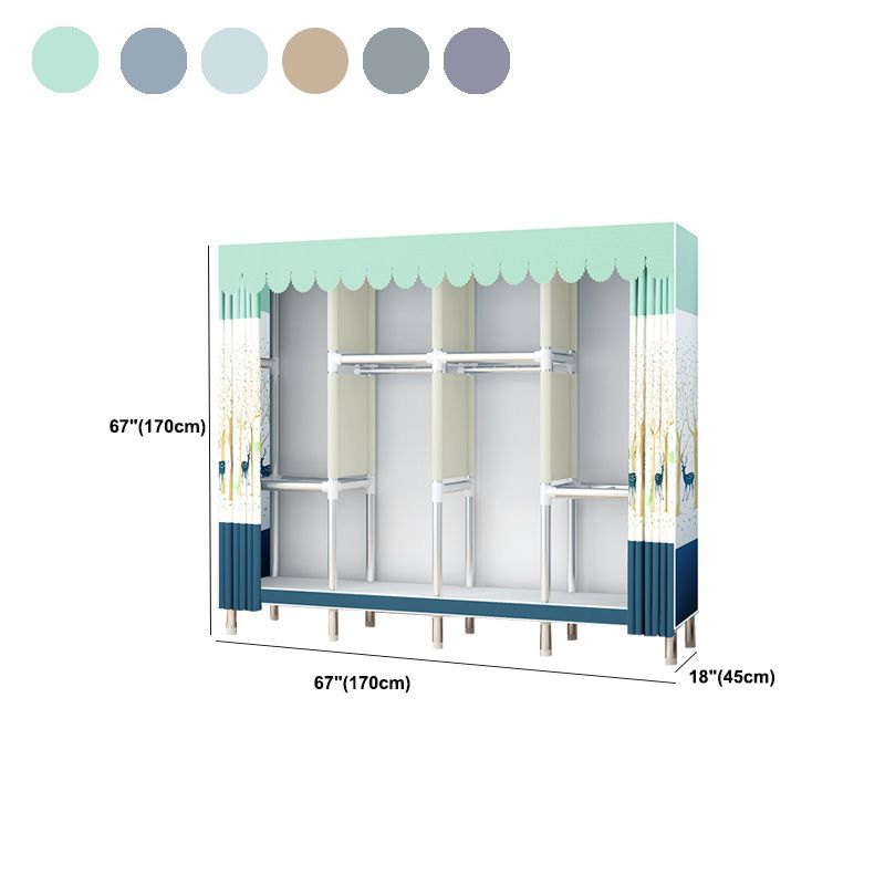 Contemporary Style Wardrobe Armoire Bedroom Armoire with Leg and Shelves