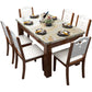 Mesa de comedor rectangular contemporánea Colección de comedor de mármol con 4 pies
