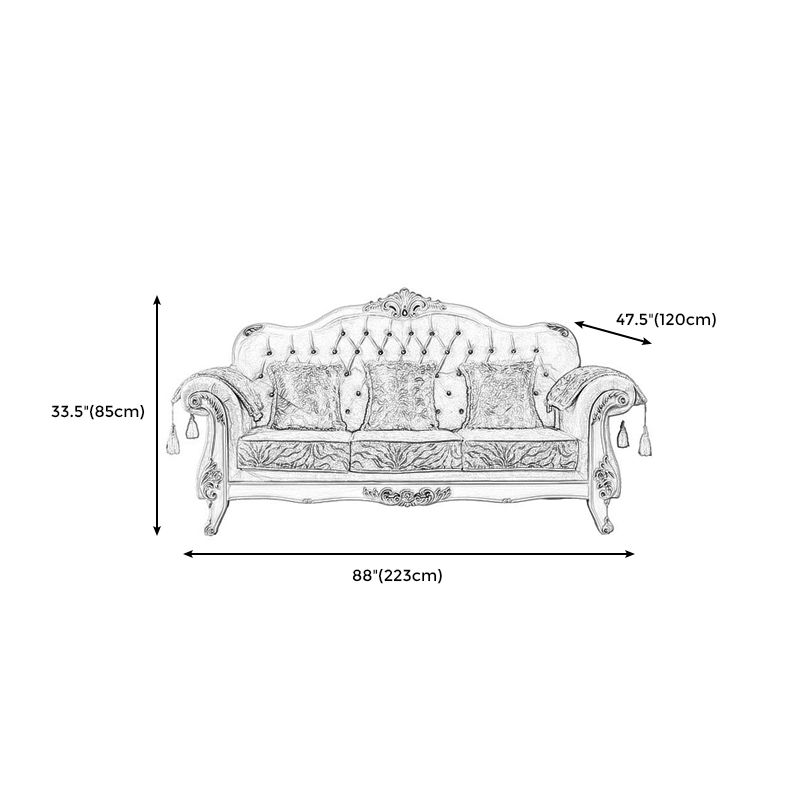 Traditional Rolled Arm Sofa Tufted Back Couch with Removable Cushions for Three People Clearhalo 'Furniture' 'furniture_sofas' 'Living Room Furniture' 'Sofa' 'sofas' 1200x1200_3304d3d7-c0ee-4475-9a4c-046153b8b508