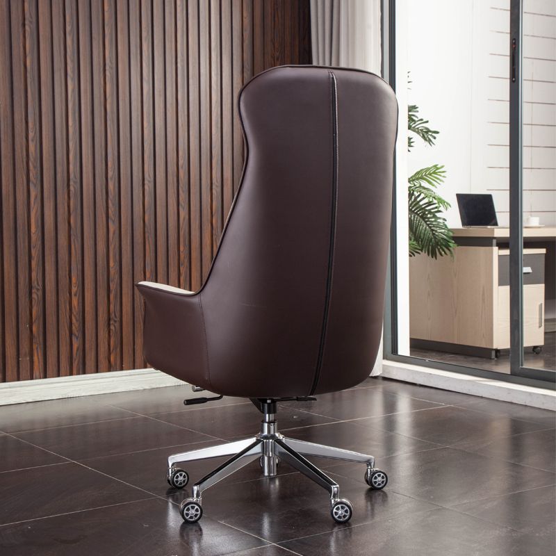 Modern Faux Leather Executive Chair High Back Armless Swivel Chair Clearhalo 'furn' 'furn_office_chair' 'Furniture' 'Office Chairs' 'Office Furniture' 'office_chair' 1200x1200_3305d43d-203d-4522-8f4d-384bed4172b5