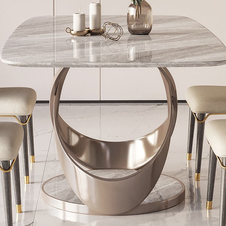 Glam Style Rectangle Sintered Stone Dining Set 1/4/5/7 Pieces Dining Set Clearhalo 'Dining Room Sets' 'Dining Tables & Seating' 'dining_room_set' 'furn' 'furn_dining_room_set' 'Furniture' 'Kitchen & Dining Furniture' 1200x1200_3308aea6-4846-4437-a9eb-3ad54fb9b93a