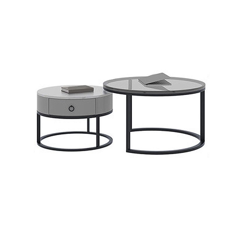 Modern Style Tempered Glass & Rock Sheet Top Gold Metal Base Round Coffee Table Clearhalo 'Coffee & Accent Tables' 'Coffee Tables' 'coffee_tables' 'furn' 'furn_coffee_tables' 'Furniture' 'furniture_coffee_tables' 'Living Room Furniture' 1200x1200_3308bca7-c130-405f-9c65-83adc9930b6f