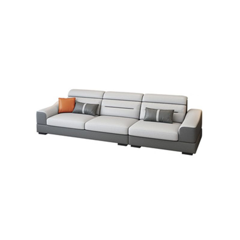 Contemporary Faux Feather Sofa & Chaise with Pillows for Living Room Clearhalo 'furn' 'furn_sectionals' 'Furniture' 'furniture_sectionals' 'Living Room Furniture' 'Sectionals' 1200x1200_3309dda6-2df6-4882-b9b6-bec48db4e15c