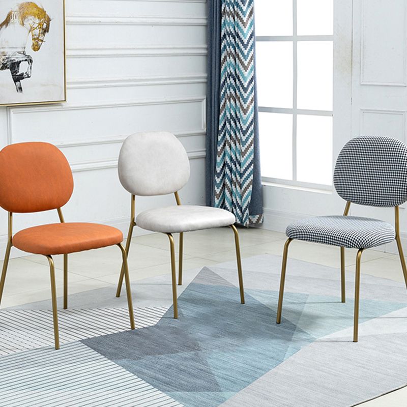 Glam Metal Dining Room Armless Chairs Open Back Dining Side Chair for Restaurant Clearhalo ' kitchen&dining_furn' 'Dining Chairs' 'Dining Tables & Seating' 'dining_chair' 'furn' 'furn_dining_chair' 'Furniture' 'furniture_dining_chair' 'Kitchen & Dining Furniture' 'kitchen' 1200x1200_3309f683-d9ab-48cf-9365-8bef20525889