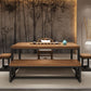 Industrial Rectangle Dining Table Pine Solid Wood Table with Trestle Base for Home Kitchen Dinner Clearhalo ' dining_table' 'Dining Tables & Seating' 'Dining Tables' 'furn' 'furn_dining_table' 'Furniture' 'furniture_dining_table' 'Kitchen & Dining Furniture' 'kitchen&dining_furn' 'kitchen' 'kitchen_dining_table' 1200x1200_330a0efa-1e59-49d1-a915-334313c1197d