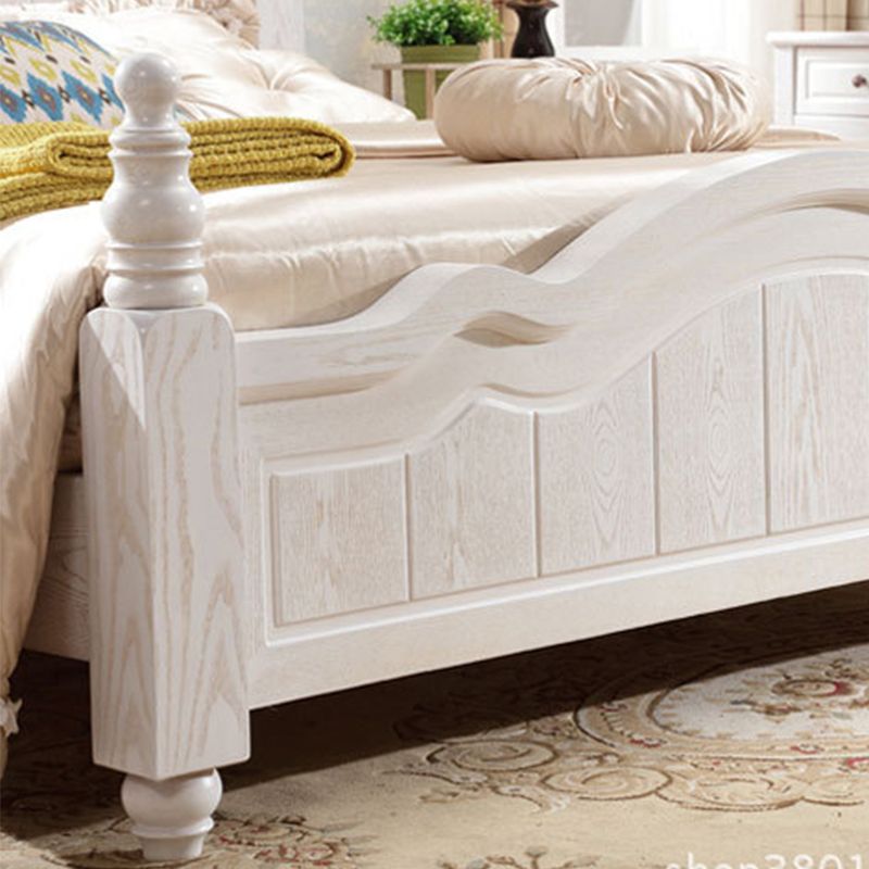 Victorian White Standard Bed in Solid Wood with Panel Headboard Clearhalo 'Bedroom Furniture' 'Beds' 'furn' 'furn_beds' 'Furniture' 1200x1200_330b1df7-2f21-4d3f-8fa1-06fe49a666ed
