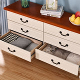 Cofre de casas de casas tradicionales estadounidenses cofre de almacenamiento de madera maciza con cajones