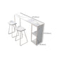 Mesa de bar rectangular Glam, mesa de pedestal doble de mármol sintético con almacenamiento