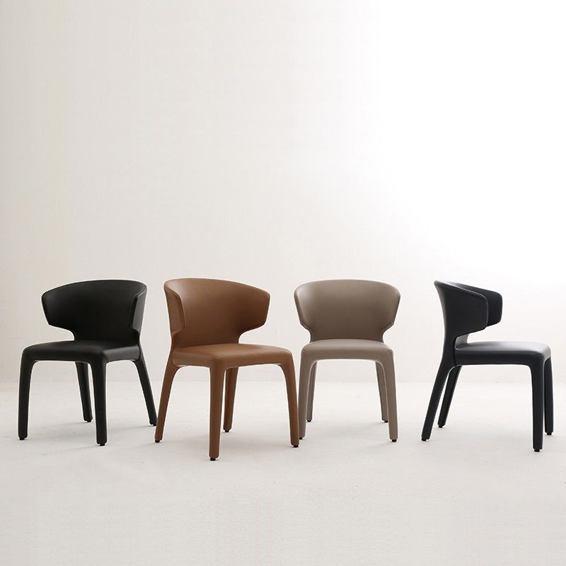 Designer Style Leather Arm Chair Wingback Matte Finish Single Dining Chair Clearhalo ' kitchen&dining_furn' 'Dining Chairs' 'Dining Tables & Seating' 'dining_chair' 'furn' 'furn_dining_chair' 'Furniture' 'furniture_dining_chair' 'Kitchen & Dining Furniture' 'kitchen' 1200x1200_3310524a-595c-4e7e-a18d-77755ab8d08d