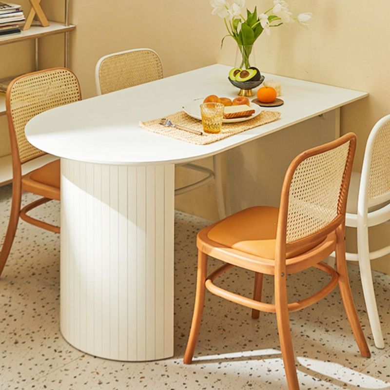 White Dinette Table with Pine Wood Base Modern Free Form Dining Table Clearhalo 'Dining Tables & Seating' 'Dining Tables' 'dining_table' 'furn' 'furn_dining_table' 'Furniture' 'Kitchen & Dining Furniture' 1200x1200_3310871b-597b-4a37-b853-69dd2debfbb3
