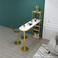 Modern Iron Bar Dining Table White Faux Marble Indoor Bistro Table with Wine Rack Clearhalo 'Bar Furniture' 'Bar Tables' 'bar_tables' 'furn' 'furn_bar_tables' 'Furniture' 'furniture_bar_tables' 'Kitchen & Dining Furniture' 1200x1200_3310d604-80db-4821-8540-b3d9072ecf63