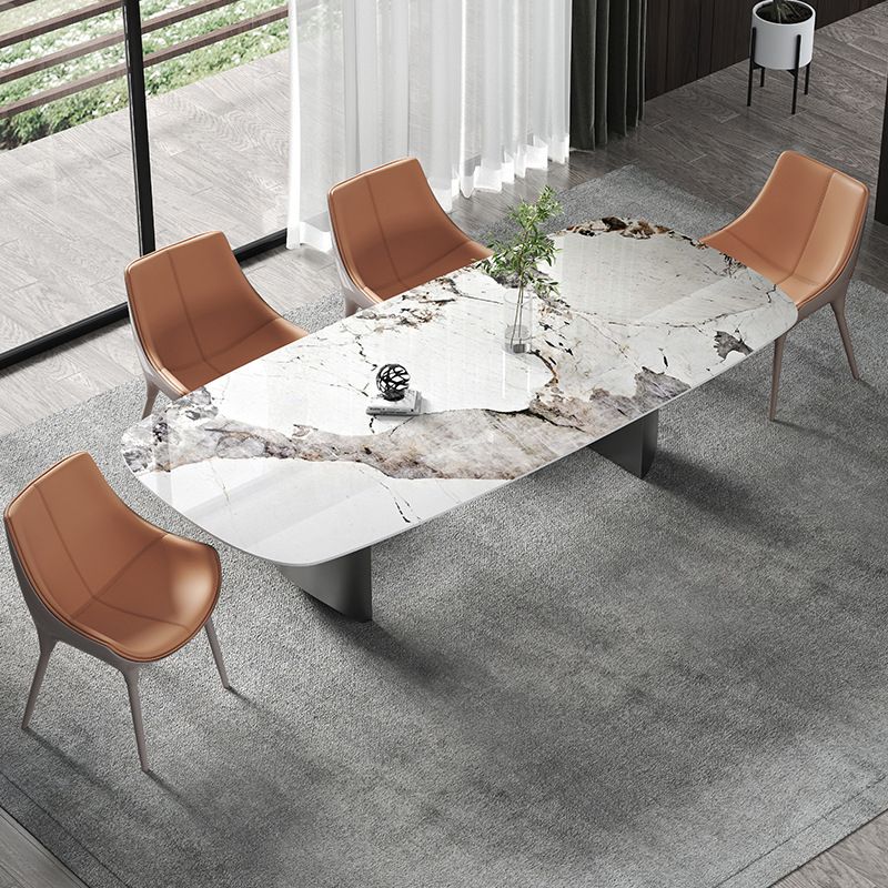 Set da pranzo in pietra sinterizzato moderno rettangolo 1/2/5 pezzi set da pranzo per le aree da pranzo