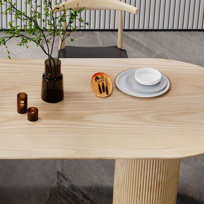 55" Irregular Shape Dining Table Wooden Island Table with 3 Legs for Restaurant Clearhalo ' dining_table' 'Dining Tables & Seating' 'Dining Tables' 'Furniture' 'furniture_dining_table' 'Kitchen & Dining Furniture' 'kitchen&dining_furn' 'kitchen' 'kitchen_dining_table' 1200x1200_3312aa48-2b99-4537-b301-4b53fdc2e033