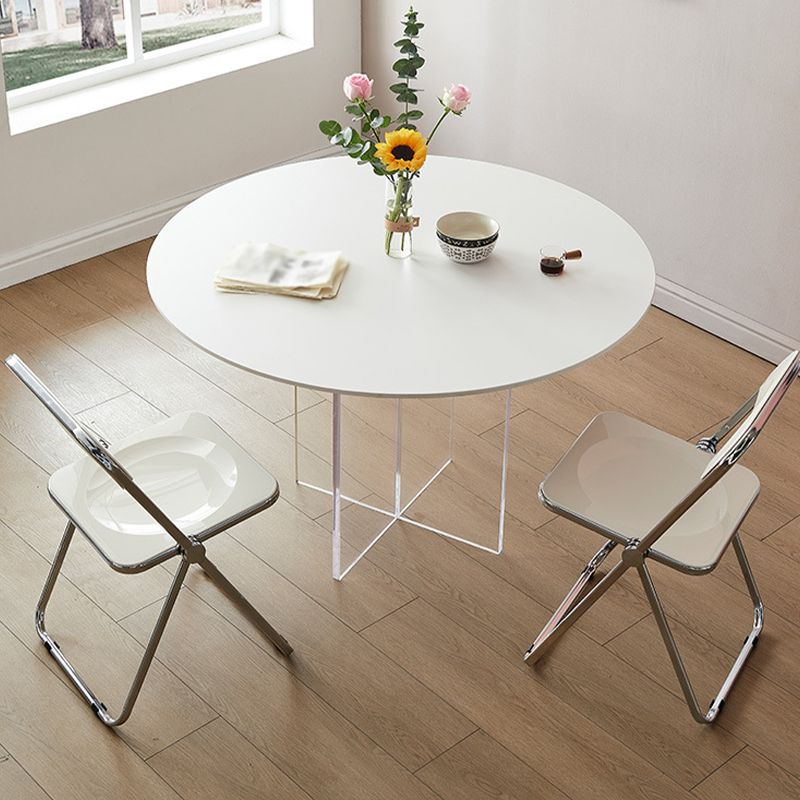 Contemporary White Stone Table Round Dining Table for Kitchen Clearhalo 'Dining Tables & Seating' 'Dining Tables' 'dining_table' 'furn' 'furn_dining_table' 'Furniture' 'Kitchen & Dining Furniture' 1200x1200_33138b04-5ccf-4ced-8b07-4d9afe4bf98f