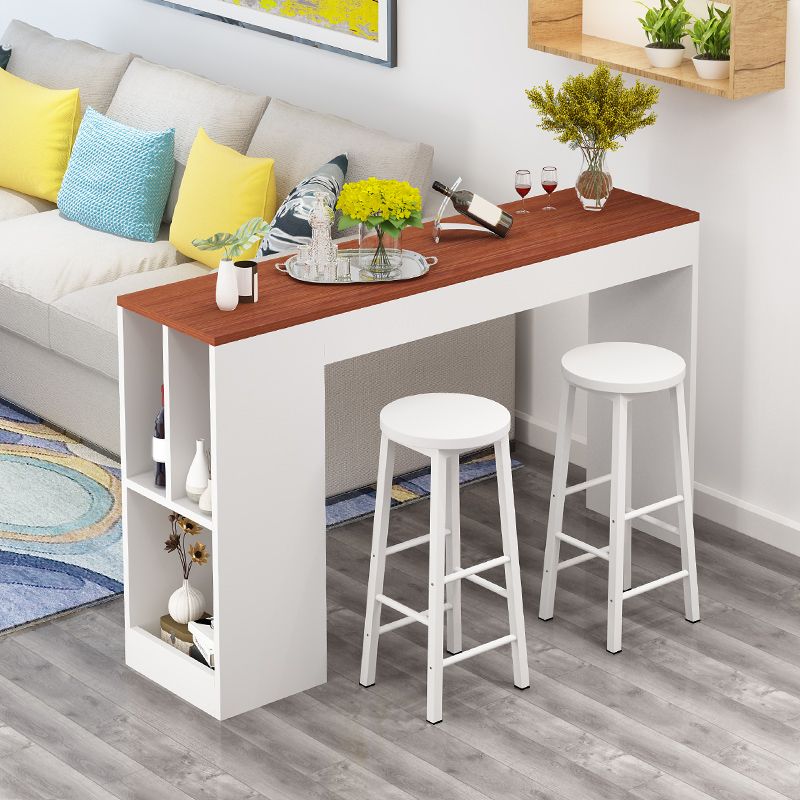 39.4-inch Double Pedestal Rectangle Table for Kitchen Dining Room Clearhalo 'Bar Furniture' 'Bar Tables' 'bar_tables' 'furn' 'furn_bar_tables' 'Furniture' 'Kitchen & Dining Furniture' 1200x1200_3314e07a-600f-4a68-a547-36c7e5473c62