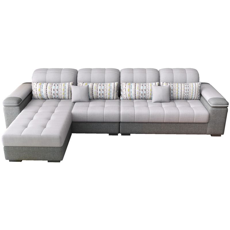 Contemporary Pillow Top Arm Furniture Sectionals in Grey for 3/4/5 People