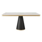 Traditional Luxury Style Dining Table White Sintered Stone Table with Black Frame Clearhalo ' dining_table' 'Dining Tables & Seating' 'Dining Tables' 'furn' 'furn_dining_table' 'Furniture' 'furniture_dining_table' 'Kitchen & Dining Furniture' 'kitchen&dining_furn' 'kitchen' 'kitchen_dining_table' 1200x1200_3315748b-def3-4975-9ecd-9e1651e2560a