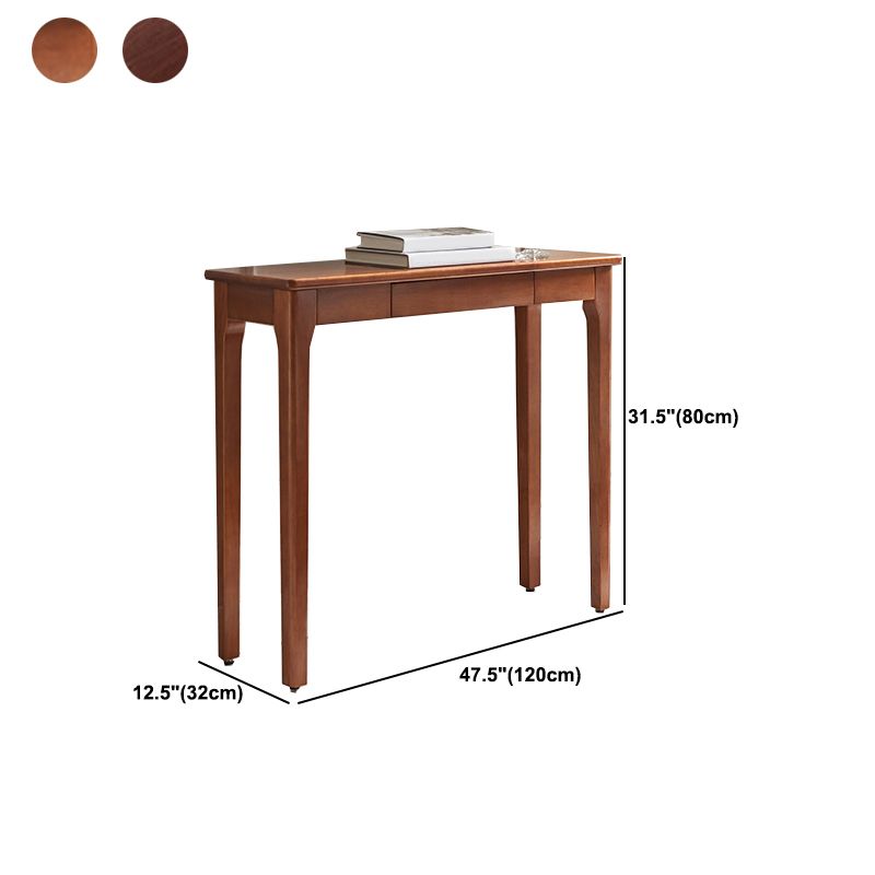 Tavolo da console in legno a 4 gambe a 4 gambe con archiviazione