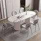 Sintered Stone Top Table for Restaurant Luxury White Table with Double Pedestal