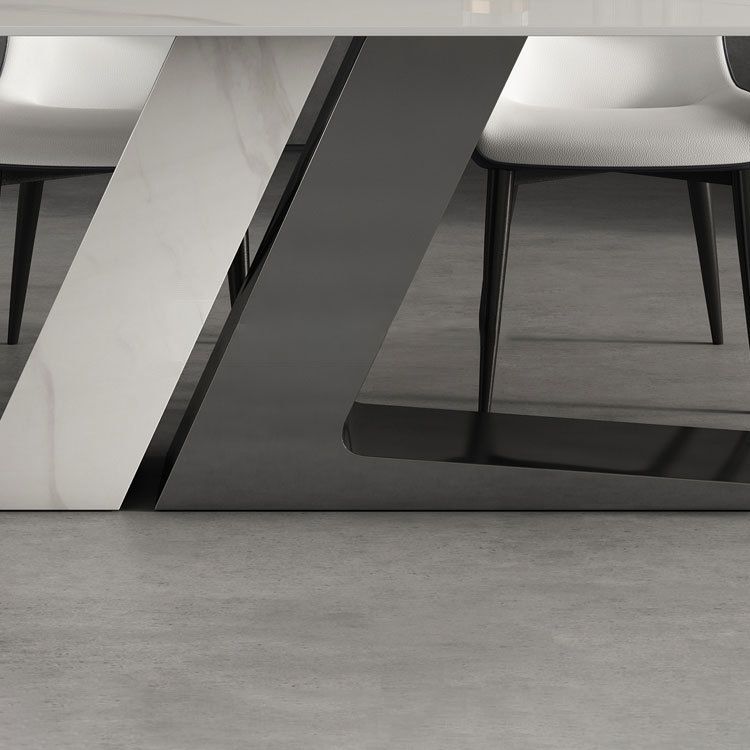 Rectangle Dining Set 1/4/5/7 Pieces Modern Sintered Stone Top Dinette Table Set Clearhalo 'Dining Room Sets' 'Dining Tables & Seating' 'dining_room_set' 'furn' 'furn_dining_room_set' 'Furniture' 'Kitchen & Dining Furniture' 1200x1200_3318eea1-9d26-4670-8a96-8d087e9ce040