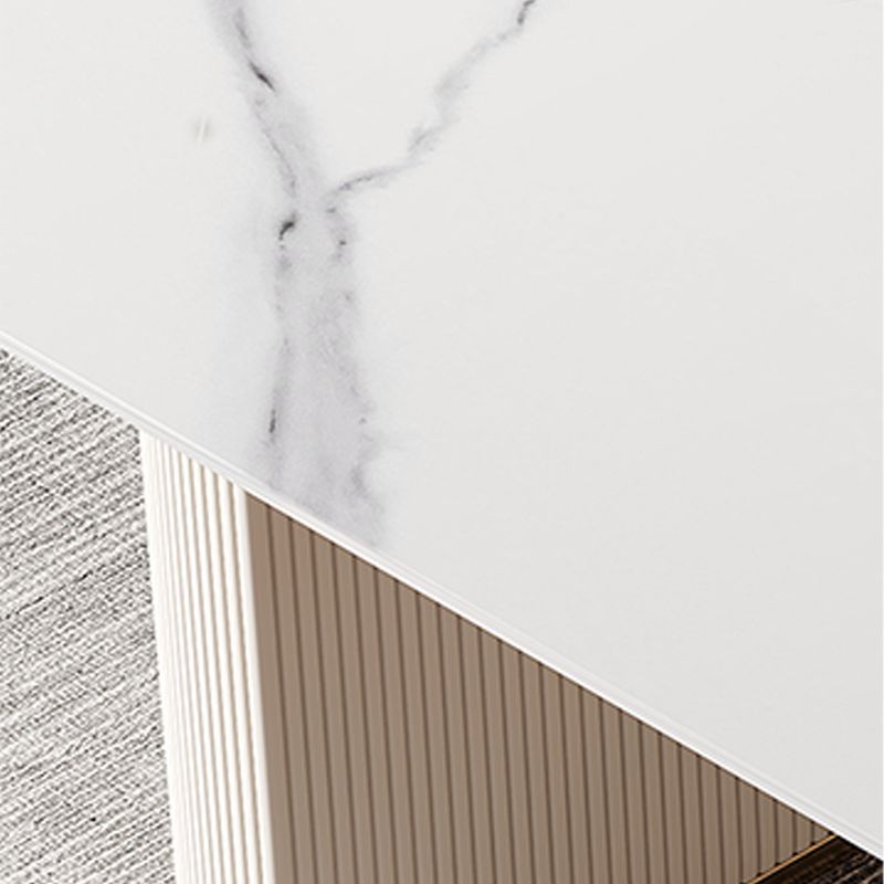 Mesa de doble pedestal moderna mesa de comedor ovalado para la cocina casera