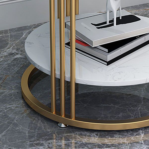 21.65 "背の高い現代的なサイドエンドテーブルメタルフレームラウンドソファサイドアクセントテーブル