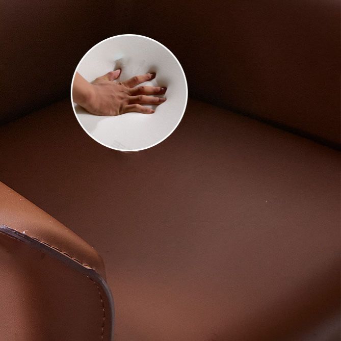 Leather Metal Modern Indoor-Outdoor Chair Dining Room Solid Back Arm Chair Clearhalo ' kitchen&dining_furn' 'Dining Chairs' 'Dining Tables & Seating' 'dining_chair' 'furn' 'furn_dining_chair' 'Furniture' 'furniture_dining_chair' 'Kitchen & Dining Furniture' 'kitchen' 1200x1200_331bfaa5-22ad-4eb5-8d50-20d961846e1c