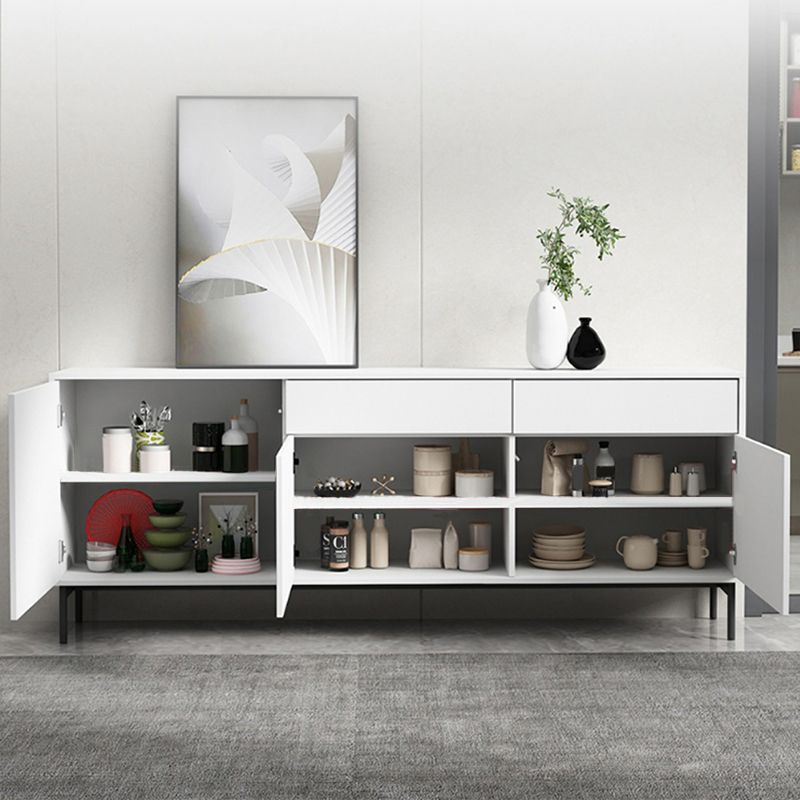 Wood Server Credenza in stile contemporaneo con armadi e cassetti