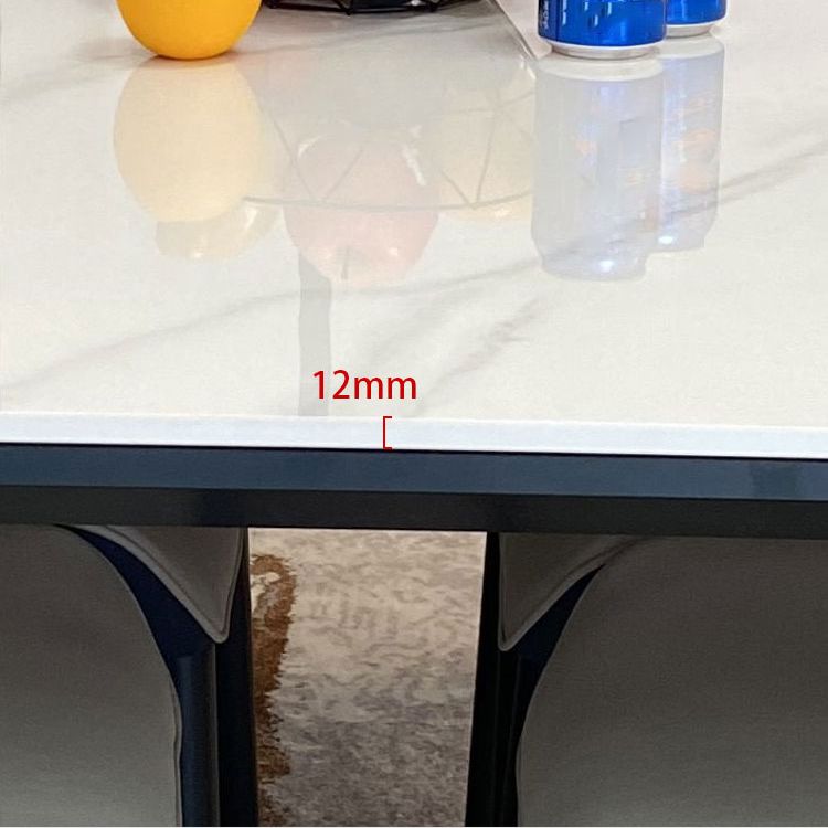Table à manger rectangle Table à manger moderne en pierre blanche pour la maison