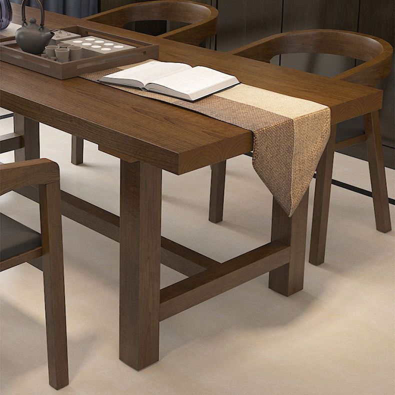 Industrieller Dinette-Tisch, rechteckiger Esstisch aus massivem Holz in Braun