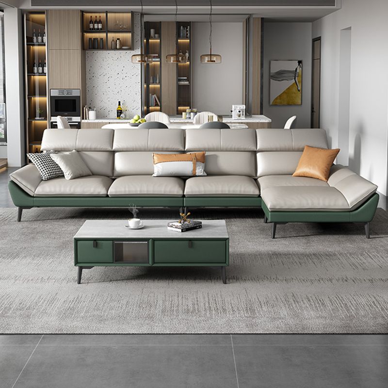 Couleur de couleur en mousse Épouillé bras étanche canapé en cuir authentique pour la maison