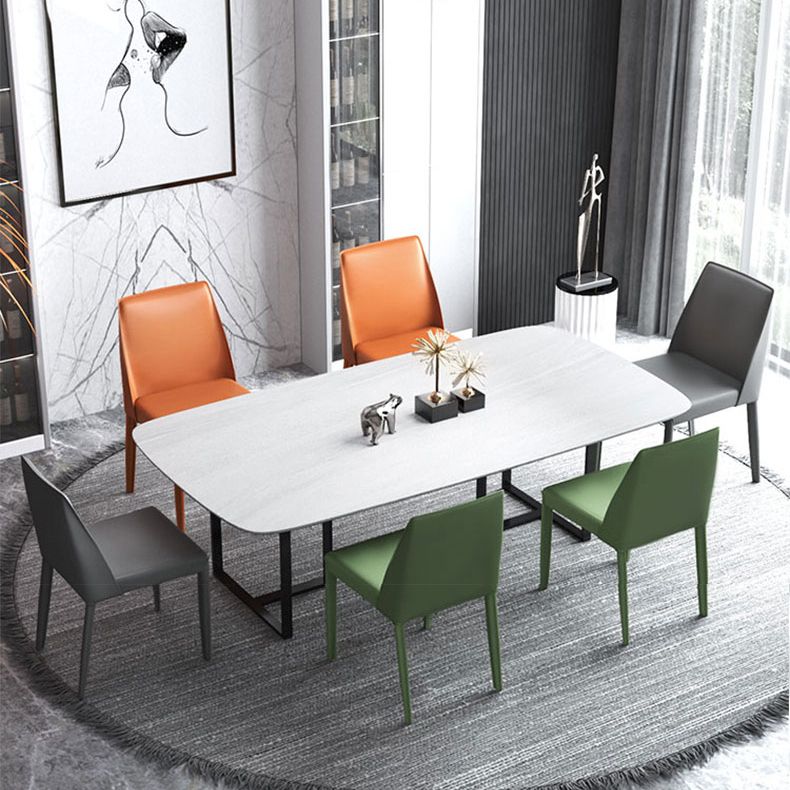 Designer Style Home Solid Back Side Chair Leather Matte Finish Dining Chair Clearhalo ' kitchen&dining_furn' 'Dining Chairs' 'Dining Tables & Seating' 'dining_chair' 'furn' 'furn_dining_chair' 'Furniture' 'furniture_dining_chair' 'Kitchen & Dining Furniture' 'kitchen' 1200x1200_33251313-d7bf-4415-ba88-d1c4d34ddc36