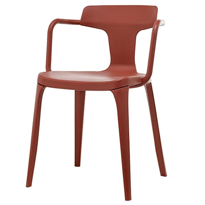 Contemporary Home Arm Chair Slat Back Plastic Stackable Dining Room Chair Clearhalo ' kitchen&dining_furn' 'Dining Chairs' 'Dining Tables & Seating' 'dining_chair' 'furn' 'furn_dining_chair' 'Furniture' 'furniture_dining_chair' 'Kitchen & Dining Furniture' 'kitchen' 1200x1200_33277f75-1c03-441f-b2f2-852b71ab3937