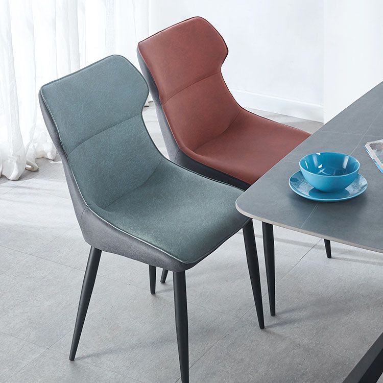 Contemporary Faux Leather Dining Chairs Wingback Armless Chairs for Kitchen Clearhalo ' kitchen&dining_furn' 'Dining Chairs' 'Dining Tables & Seating' 'dining_chair' 'furn' 'furn_dining_chair' 'Furniture' 'furniture_dining_chair' 'Kitchen & Dining Furniture' 'kitchen' 1200x1200_33284b48-3ae4-487f-8c36-544a325df812