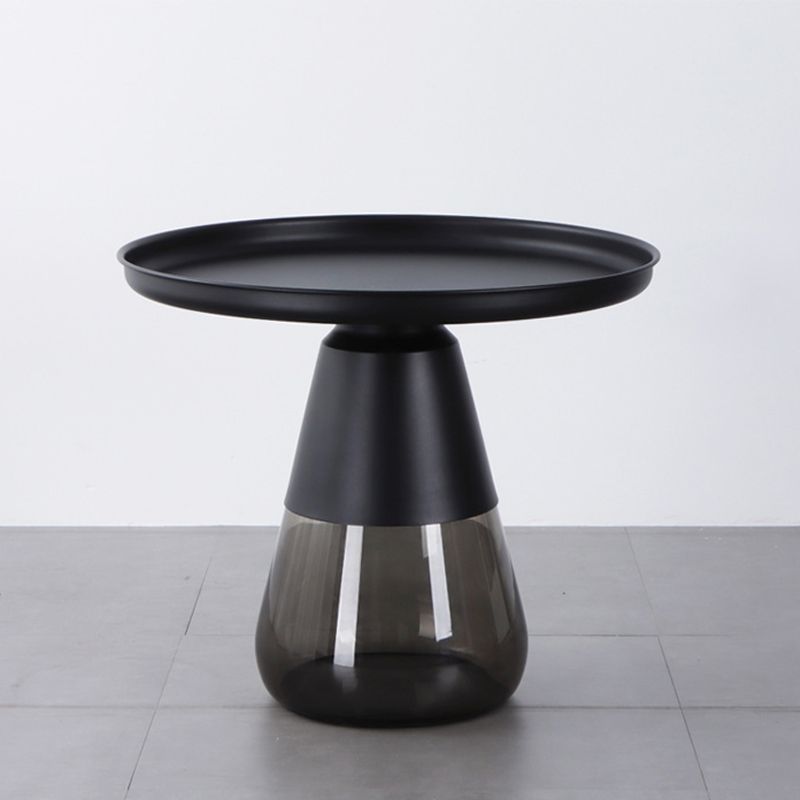 Mid-Century Modern Coffee Table Metal Tray Top Round Single Coffee Table Clearhalo 'Coffee & Accent Tables' 'Coffee Tables' 'coffee_tables' 'furn' 'furn_coffee_tables' 'Furniture' 'Living Room Furniture' 1200x1200_33285cea-d4e0-4de7-91a6-8e47ca4a13fa