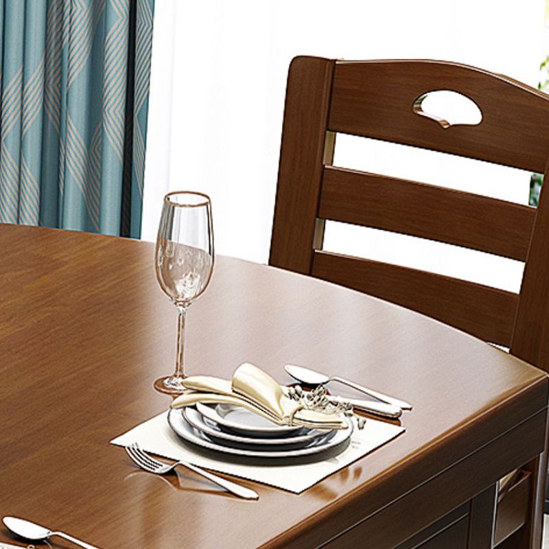 Brown Solid Wood Dining Table for Home Modern Foldable Dinette Table Clearhalo 'Dining Tables & Seating' 'Dining Tables' 'dining_table' 'furn' 'furn_dining_table' 'Furniture' 'Kitchen & Dining Furniture' 1200x1200_3328abb2-7bf0-4a38-a139-c0ac4654fce2