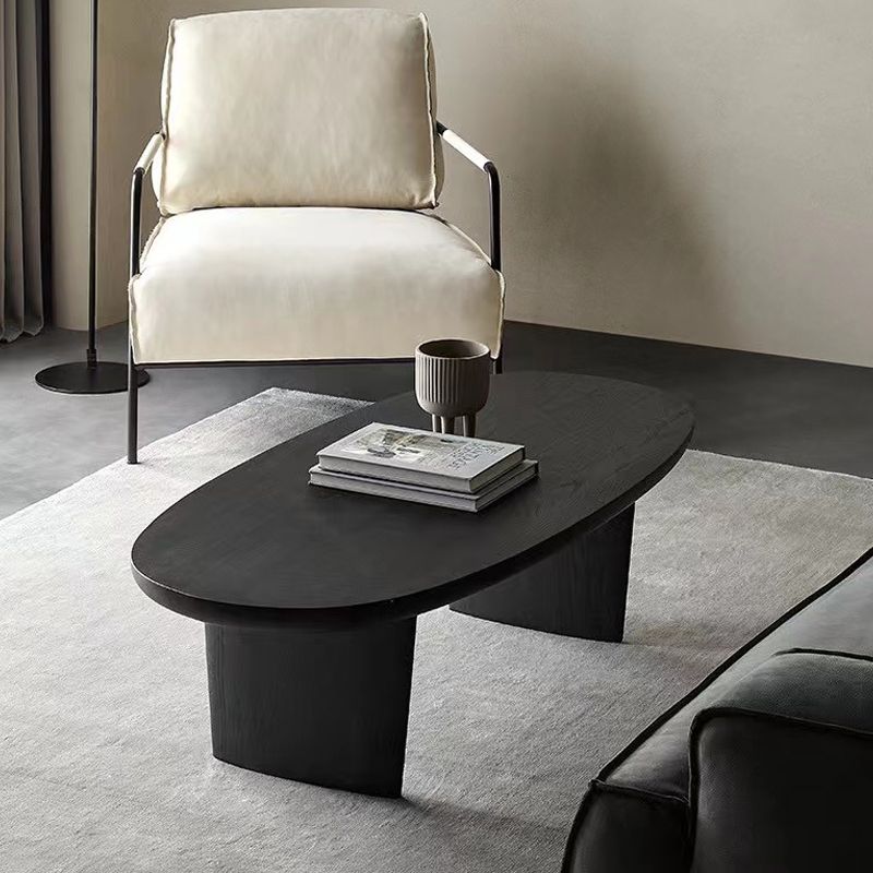15"H Contemporary Coffee Table Solid Wood Black Single Cocktail Table Clearhalo 'Coffee & Accent Tables' 'Coffee Tables' 'coffee_tables' 'furn' 'furn_coffee_tables' 'Furniture' 'Living Room Furniture' 1200x1200_3329b2aa-ee43-4eab-9ddb-b2be797898c7
