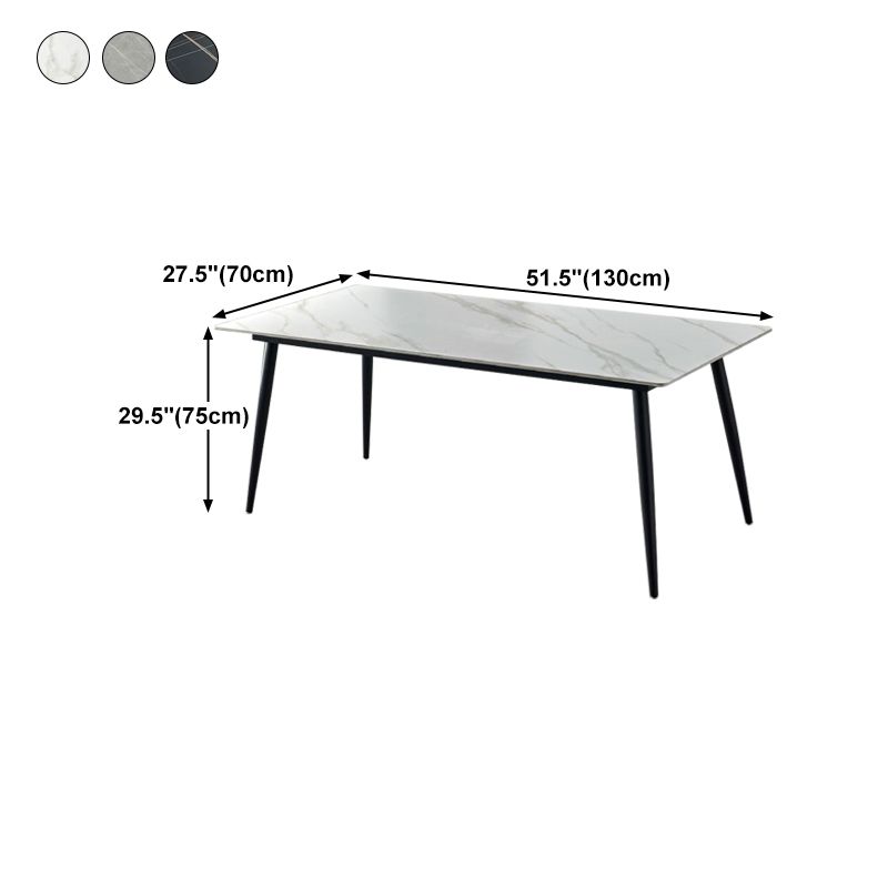 Stone Top Dining Table Traditional Luxury Table with 4 Black Legs Clearhalo 'Dining Tables & Seating' 'Dining Tables' 'dining_table' 'furn' 'furn_dining_table' 'Furniture' 'furniture_dining_table' 'Kitchen & Dining Furniture' 'kitchen' 'kitchen_dining_table' 1200x1200_332a6dd5-16ac-4f82-82ae-bc8145b2ed65