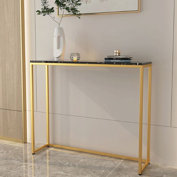 Tavolo accento console rettangolare glam tavolo da divano console di finitura antica in marmo