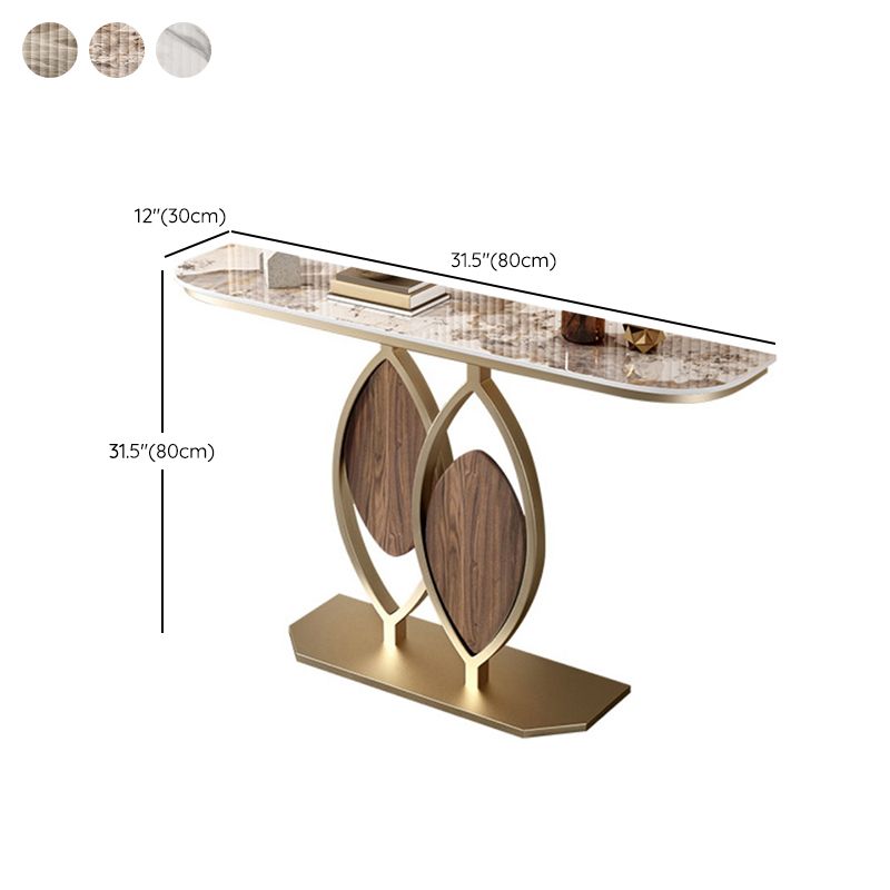 Tavolo console glam di pietra alta 31,5 "tavolo accento mezzano con 1 scaffale