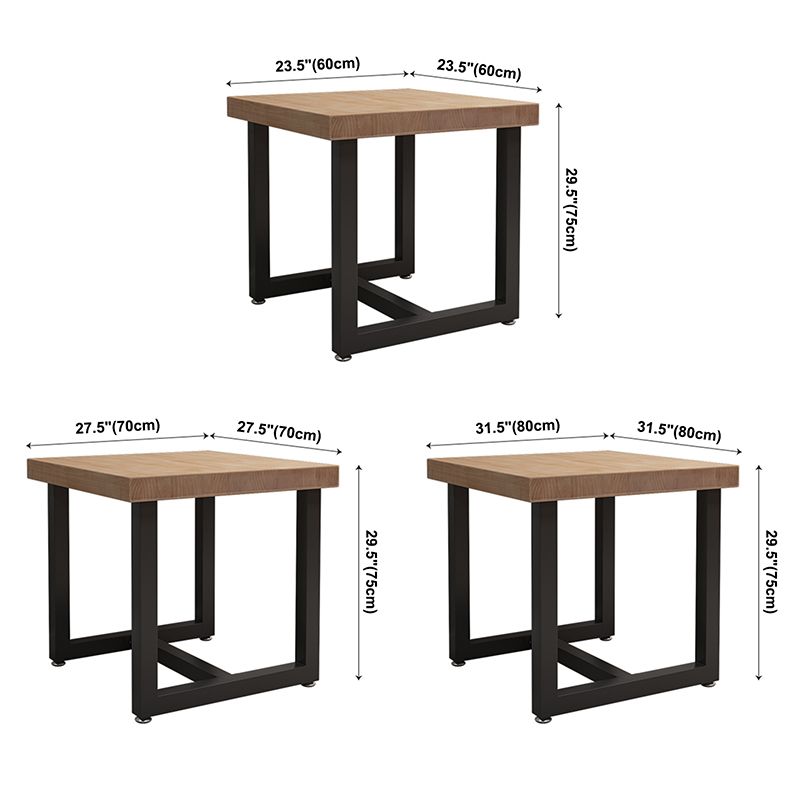 Industrial Style Solid Wood Dining Table Brown Square Table with Trestle Base for Dinning Room Clearhalo ' dining_table' 'Dining Tables & Seating' 'Dining Tables' 'furn' 'furn_dining_table' 'Furniture' 'furniture_dining_table' 'Kitchen & Dining Furniture' 'kitchen&dining_furn' 'kitchen' 'kitchen_dining_table' 1200x1200_332df8b7-efe5-4f86-aa59-09fddf232239
