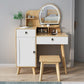 Rubberwood Vanity Set with Stool and Mirror Scandinavian Drawers Dresser Clearhalo 'Bedroom Furniture' 'furn' 'furn_makeup_vanities' 'Furniture' 'Makeup Vanities' 'makeup_vanities' 1200x1200_3331e747-3d7d-4d5b-ab6a-fc7e5cf32936