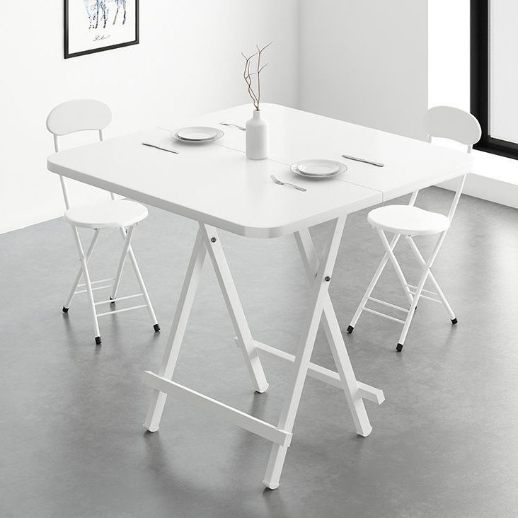 Metal and Wood Table Mid-Century Modern Style Folding Dining Table Clearhalo 'Dining Tables & Seating' 'Dining Tables' 'dining_table' 'furn' 'furn_dining_table' 'Furniture' 'Kitchen & Dining Furniture' 1200x1200_3332c216-e54c-4f4b-9d79-89e4cf52f244